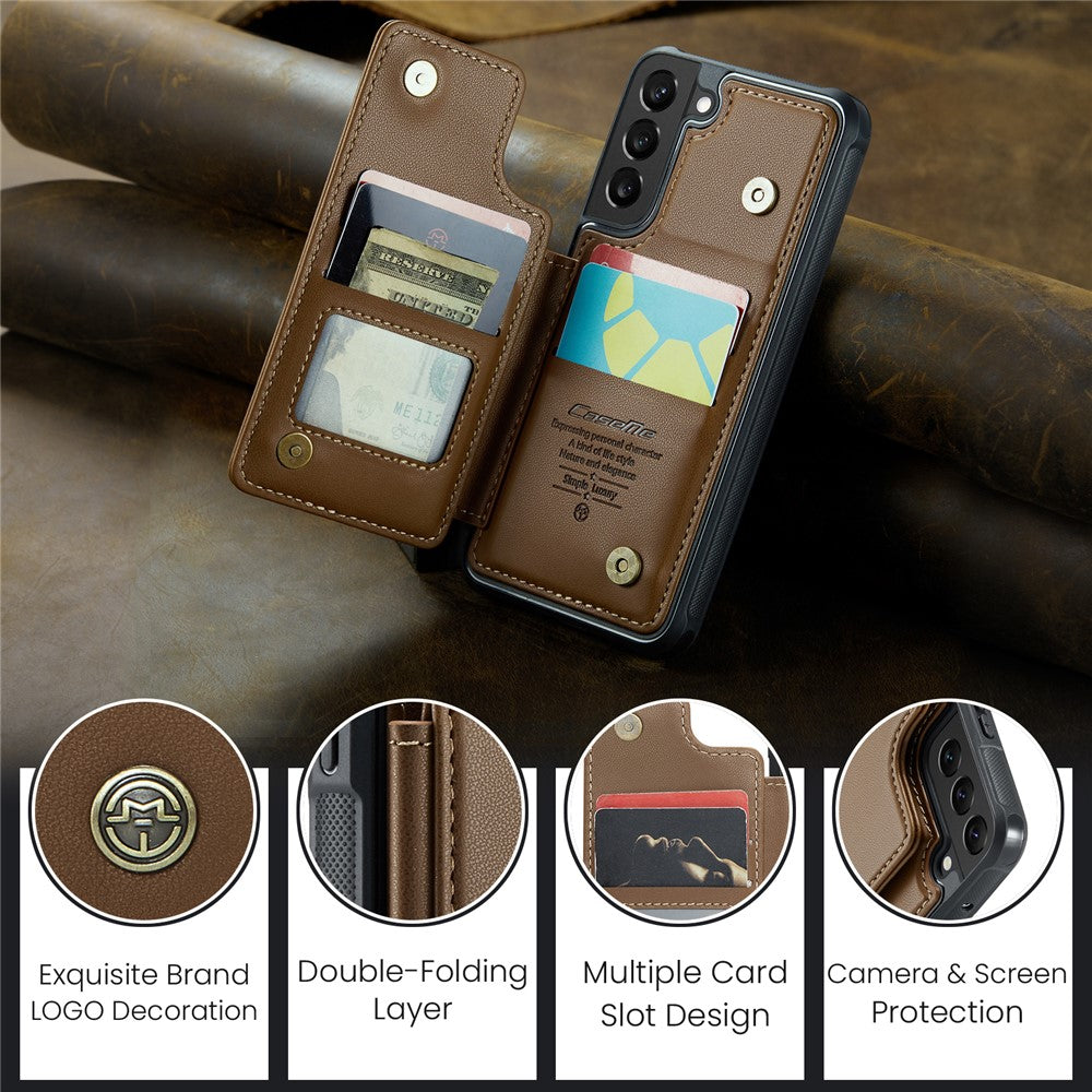 Til Samsung Galaxy S21 5G / 4G Telefoncover CASEME C22 Læder Bagcover med RFID Blokerende Kortpladser