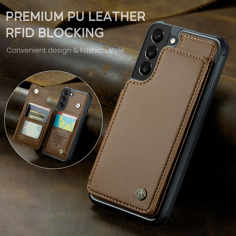 Til Samsung Galaxy S21 5G / 4G Telefoncover CASEME C22 Læder Bagcover med RFID Blokerende Kortpladser