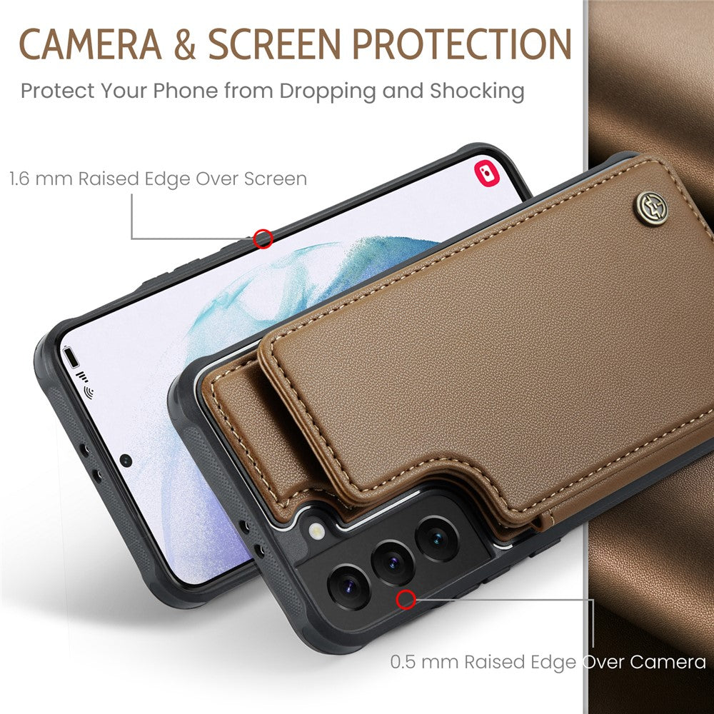 Til Samsung Galaxy S21 5G / 4G Telefoncover CASEME C22 Læder Bagcover med RFID Blokerende Kortpladser