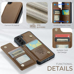 Til Samsung Galaxy S21 5G / 4G Telefoncover CASEME C22 Læder Bagcover med RFID Blokerende Kortpladser