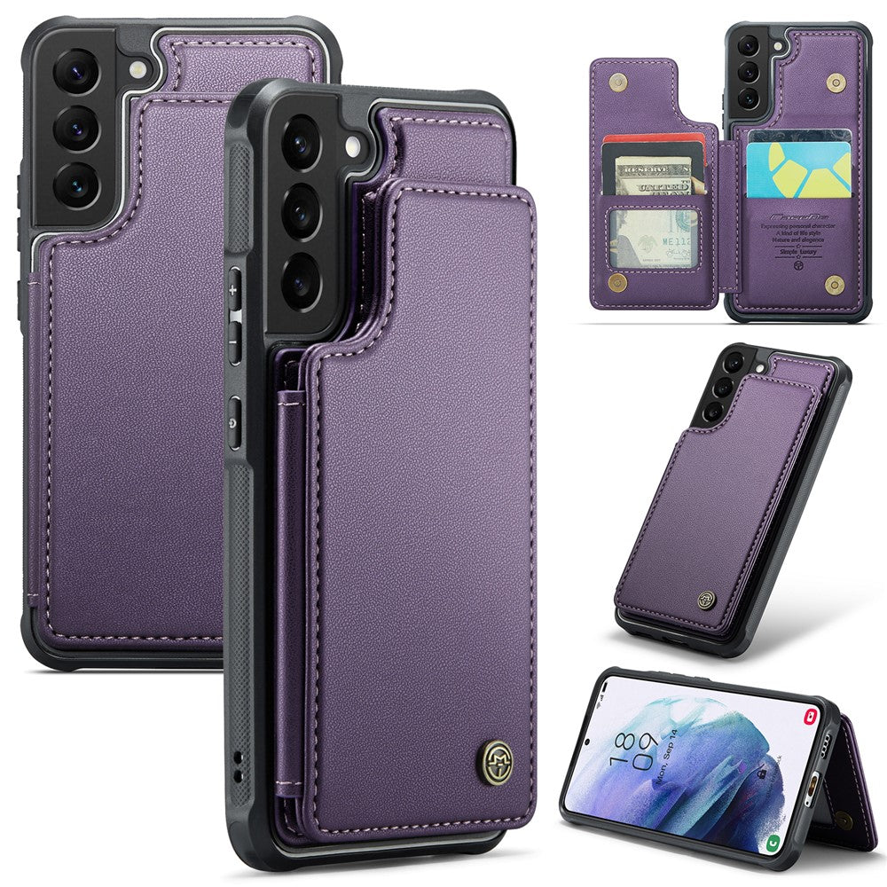 Til Samsung Galaxy S21 5G / 4G Telefoncover CASEME C22 Læder Bagcover med RFID Blokerende Kortpladser