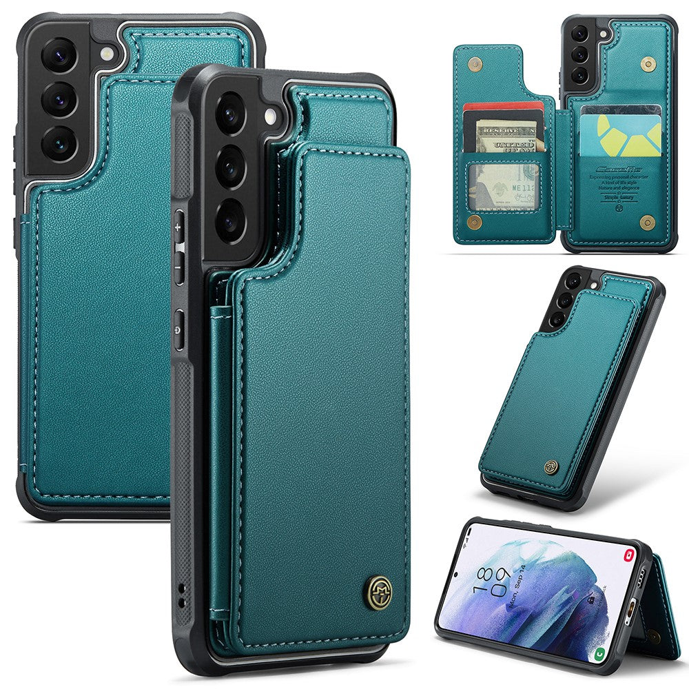 Til Samsung Galaxy S21 5G / 4G Telefoncover CASEME C22 Læder Bagcover med RFID Blokerende Kortpladser