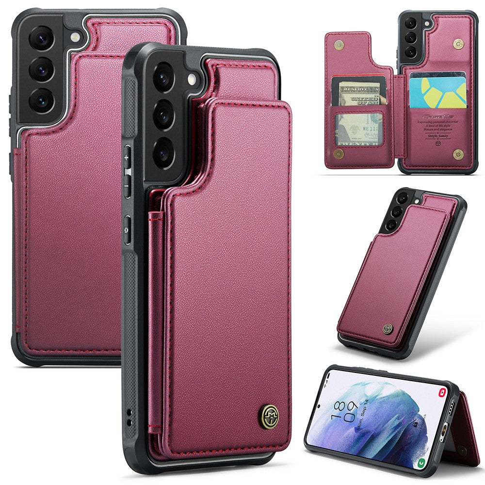 Til Samsung Galaxy S21 5G / 4G Telefoncover CASEME C22 Læder Bagcover med RFID Blokerende Kortpladser