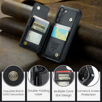 For Samsung Galaxy S22+ 5G Phone Case CASEME C22 Leather Back Cover with RFID Blocking Card Slots