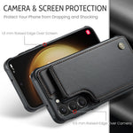 Samsung Galaxy S22+ 5G mobilskal CASEME C22 Läderbaksida med RFID-blockerande kortplatser