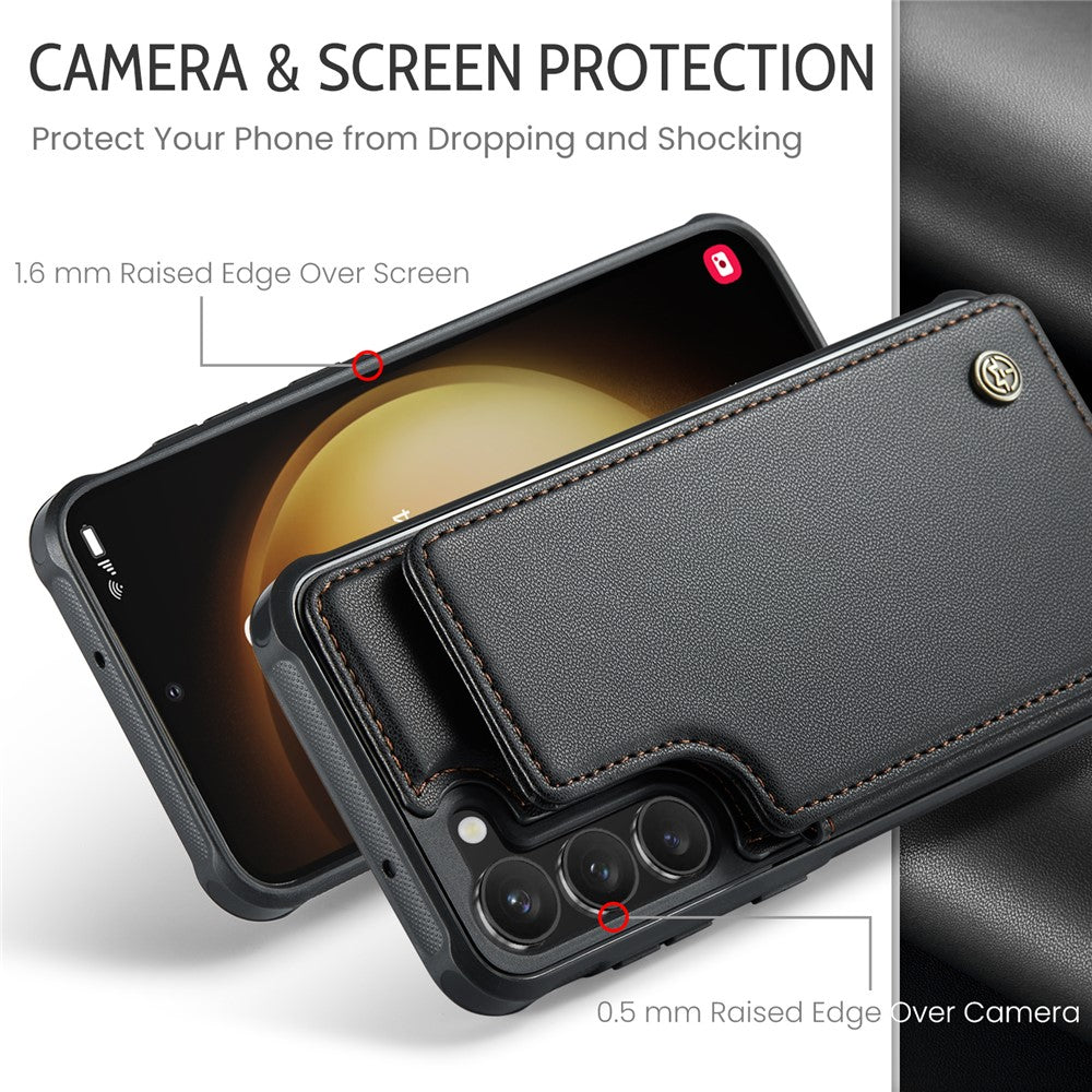 For Samsung Galaxy S22+ 5G Phone Case CASEME C22 Leather Back Cover with RFID Blocking Card Slots