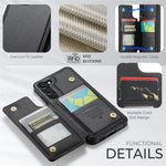 Samsung Galaxy S22+ 5G mobilskal CASEME C22 Läderbaksida med RFID-blockerande kortplatser