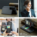 For Samsung Galaxy S22+ 5G Phone Case CASEME C22 Leather Back Cover with RFID Blocking Card Slots