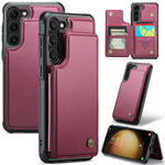 Samsung Galaxy S22+ 5G mobilskal CASEME C22 Läderbaksida med RFID-blockerande kortplatser