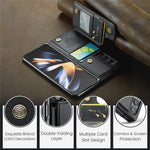 Til Samsung Galaxy Z Fold4 5G-telefoncover CASEME C22-læderbagcover med RFID-blokerende kortpladser