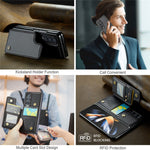 Til Samsung Galaxy Z Fold4 5G-telefoncover CASEME C22-læderbagcover med RFID-blokerende kortpladser