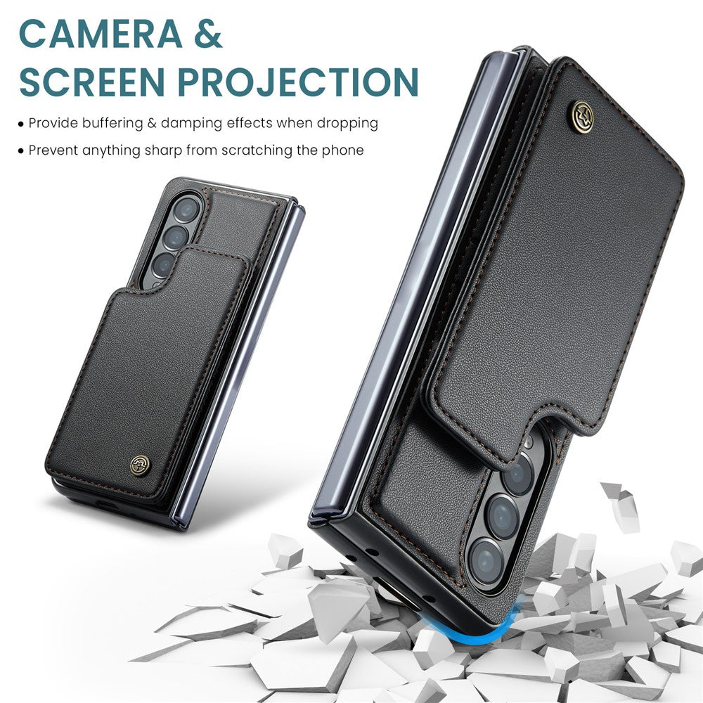 Til Samsung Galaxy Z Fold4 5G-telefoncover CASEME C22-læderbagcover med RFID-blokerende kortpladser