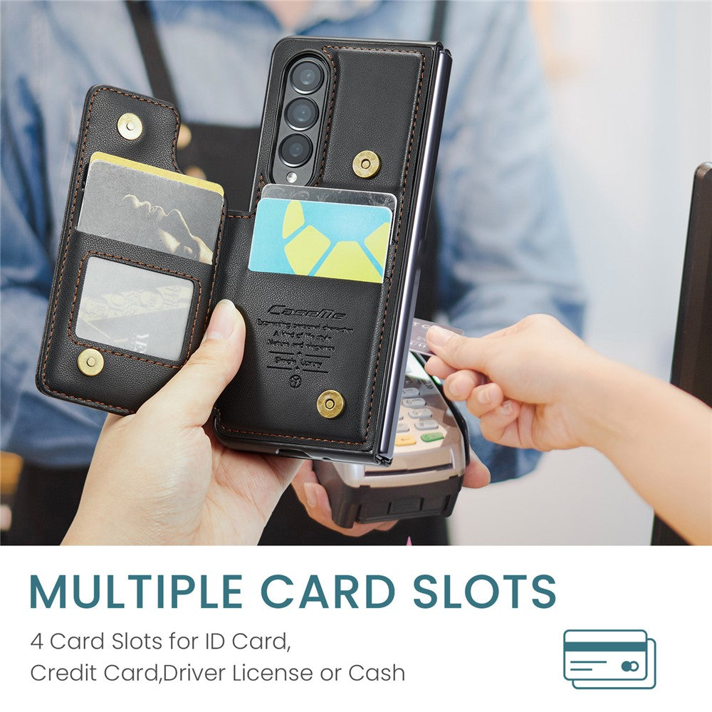 Til Samsung Galaxy Z Fold4 5G-telefoncover CASEME C22-læderbagcover med RFID-blokerende kortpladser