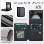 For Samsung Galaxy Z Flip5 5G Phone Case CASEME C22 Leather Back Cover with RFID Blocking Card Slots