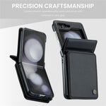 For Samsung Galaxy Z Flip5 5G Phone Case CASEME C22 Leather Back Cover with RFID Blocking Card Slots