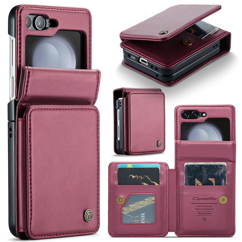 For Samsung Galaxy Z Flip5 5G Phone Case CASEME C22 Leather Back Cover with RFID Blocking Card Slots