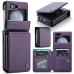 For Samsung Galaxy Z Flip5 5G Phone Case CASEME C22 Leather Back Cover with RFID Blocking Card Slots