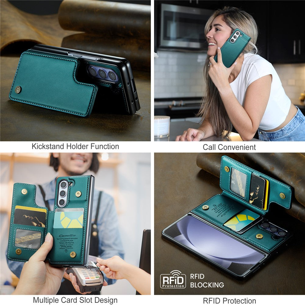 Til Samsung Galaxy Z Fold5 5G Telefoncover CASEME C22 Læder Bagcover med RFID Blokerende Kortpladser