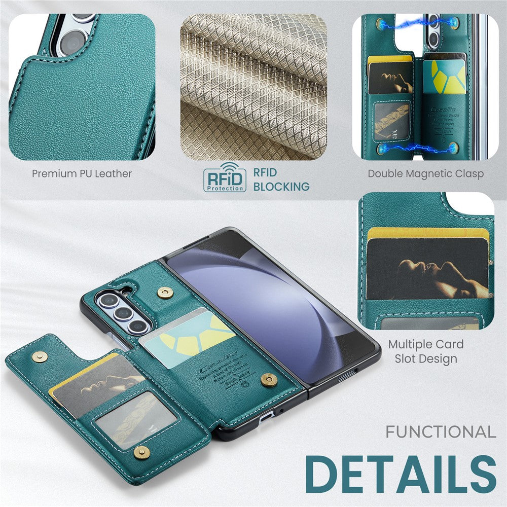 Til Samsung Galaxy Z Fold5 5G Telefoncover CASEME C22 Læder Bagcover med RFID Blokerende Kortpladser