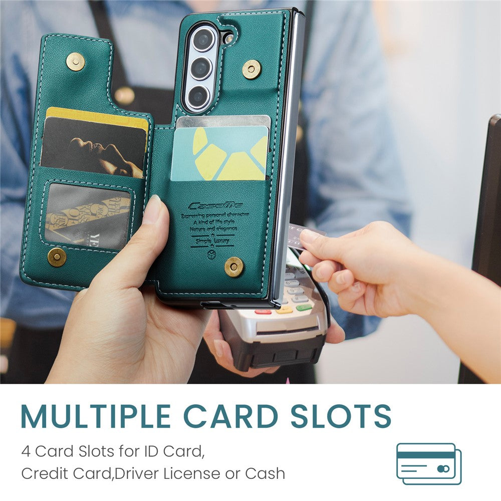 Til Samsung Galaxy Z Fold5 5G Telefoncover CASEME C22 Læder Bagcover med RFID Blokerende Kortpladser