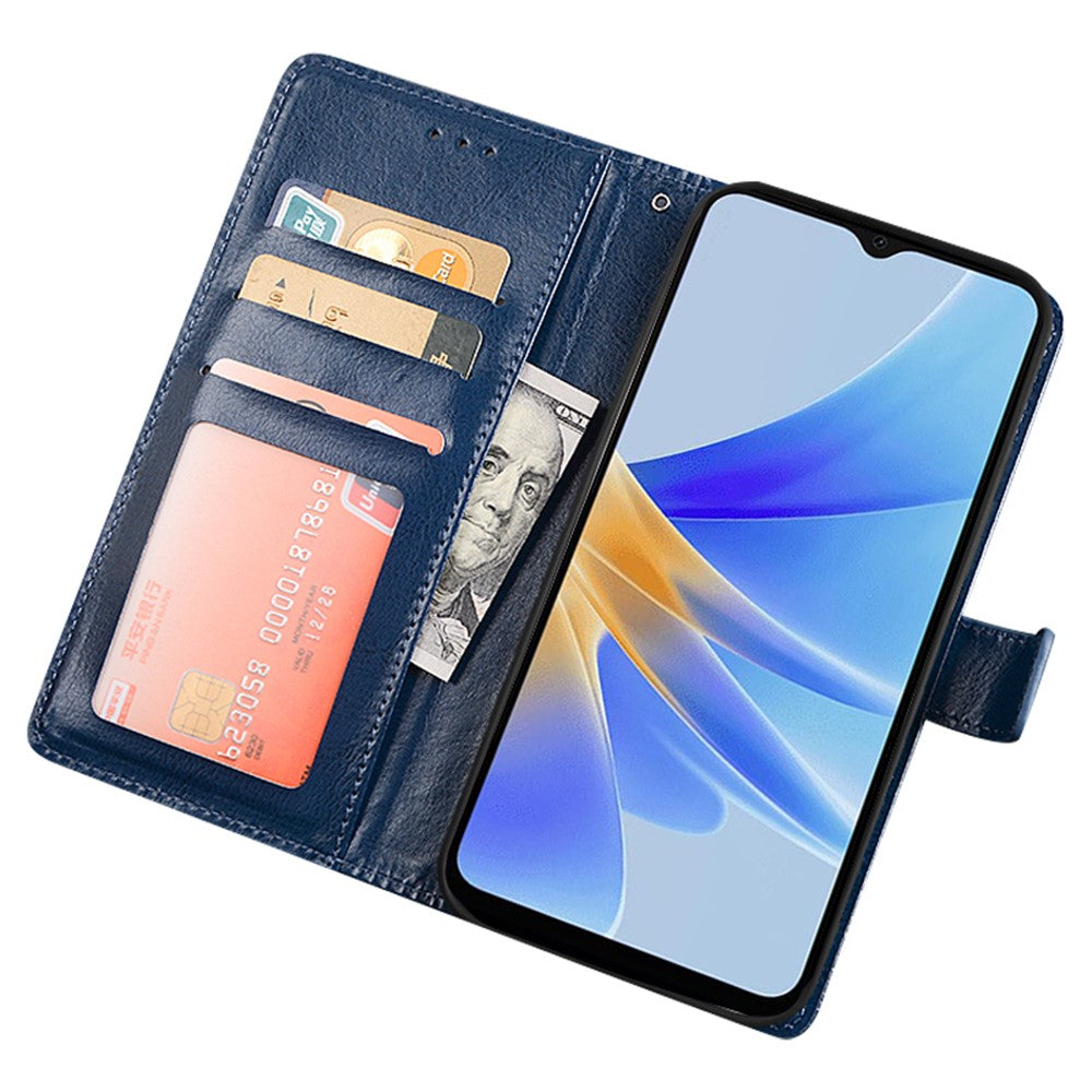 IDEWEI PU Leather Shell For Oppo A38 4G Case Slim-Fit Wallet Stand Cell Phone Cover