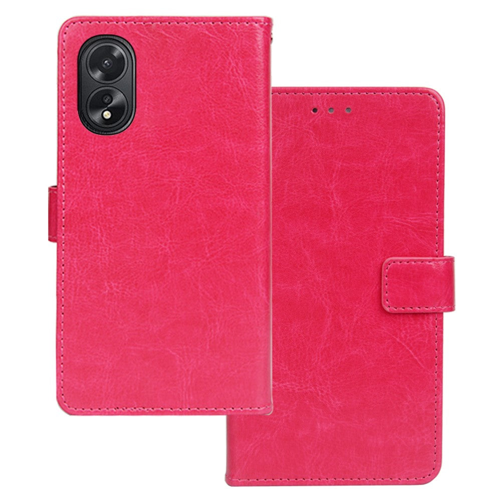 IDEWEI PU Leather Shell For Oppo A38 4G Case Slim-Fit Wallet Stand Cell Phone Cover