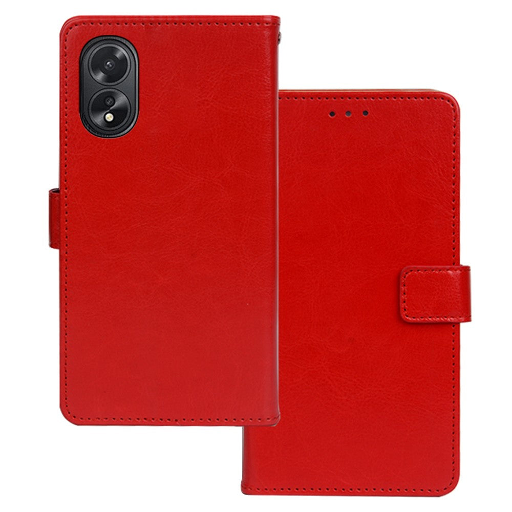 IDEWEI PU Leather Shell For Oppo A38 4G Case Slim-Fit Wallet Stand Cell Phone Cover