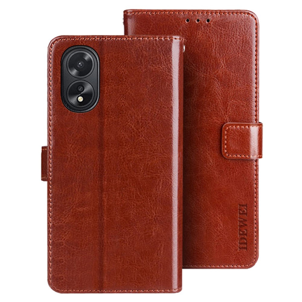 IDEWEI For Oppo A38 4G Case Crazy Horse Texture Flip Leather Wallet Phone Cover