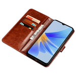 IDEWEI For Oppo A38 4G Case Crazy Horse Texture Flip Leather Wallet Phone Cover