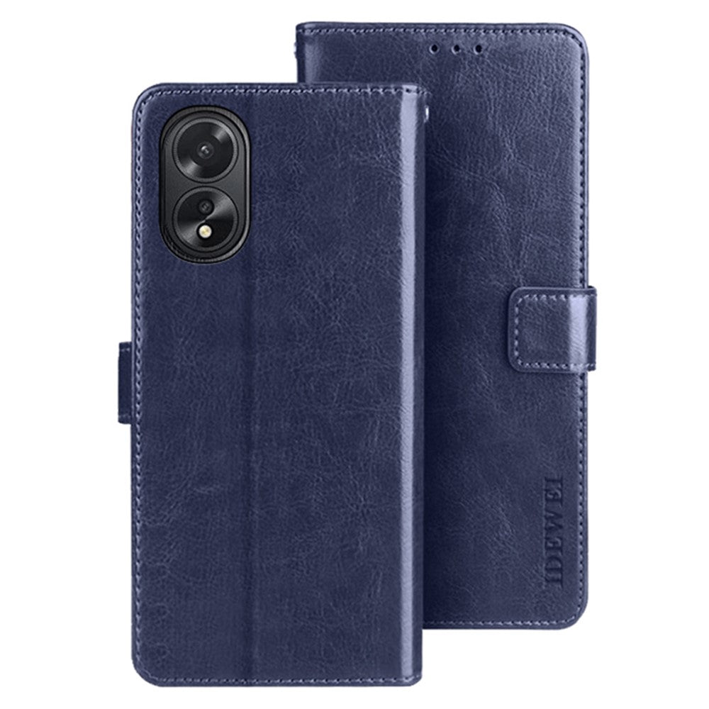 IDEWEI For Oppo A38 4G Case Crazy Horse Texture Flip Leather Wallet Phone Cover