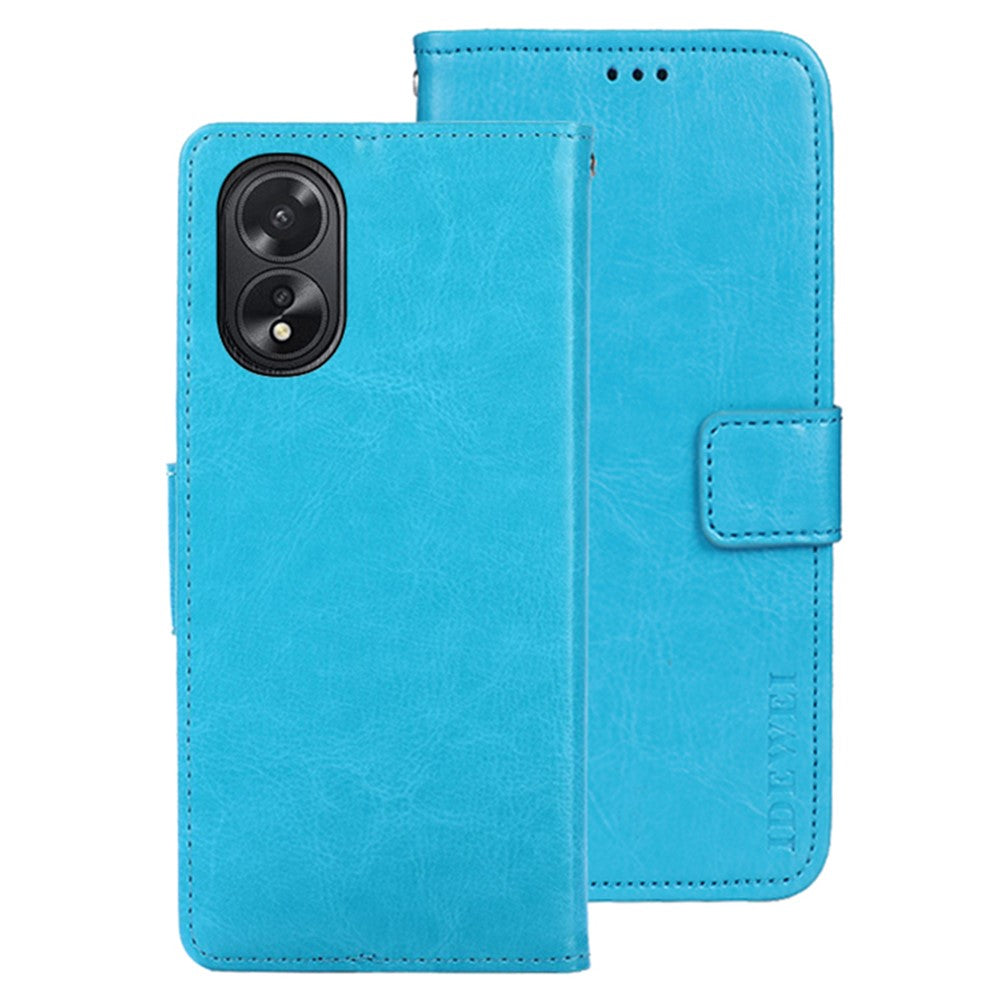 IDEWEI For Oppo A38 4G Case Crazy Horse Texture Flip Leather Wallet Phone Cover