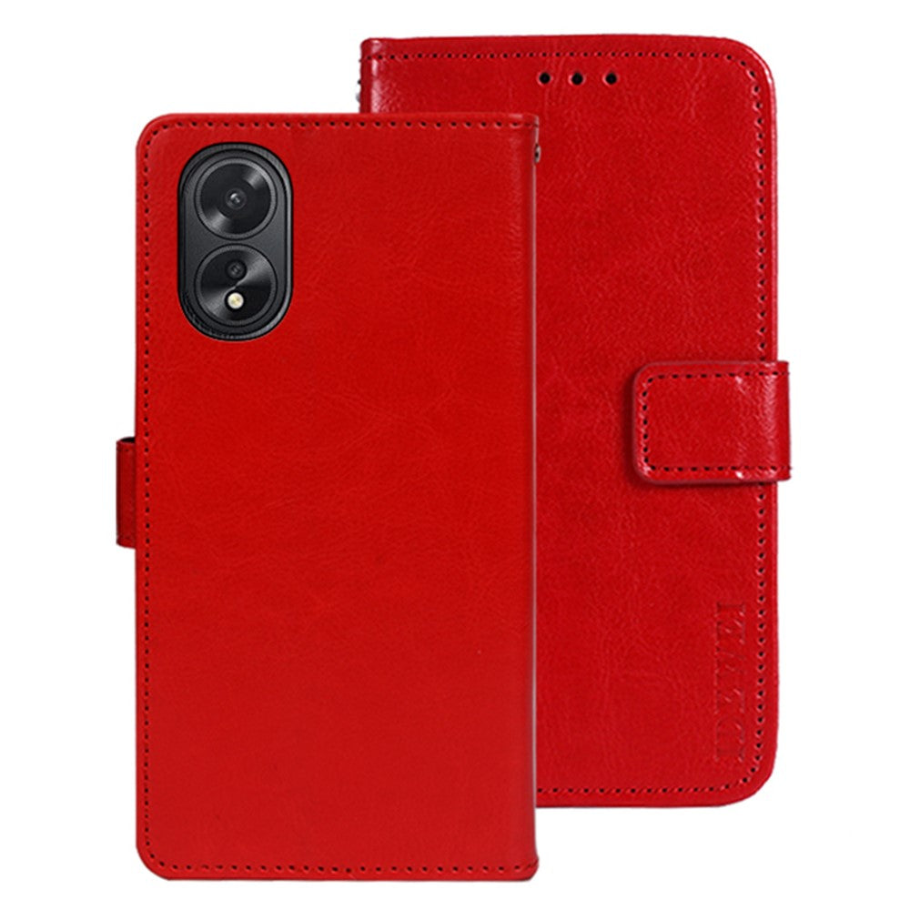 IDEWEI For Oppo A38 4G Case Crazy Horse Texture Flip Leather Wallet Phone Cover
