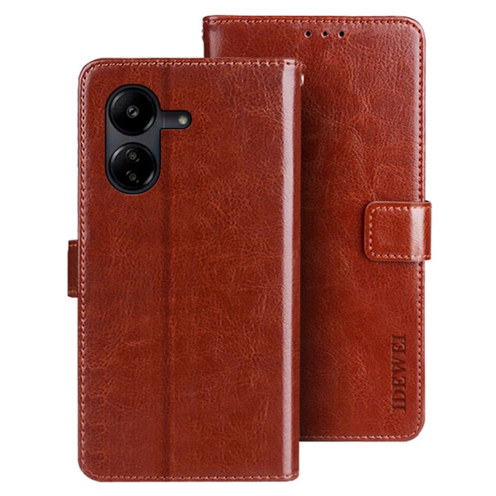 IDEWEI For Xiaomi Redmi 13C 4G / Poco C65 4G Case Leather Wallet Crazy Horse Texture Flip Phone Cover