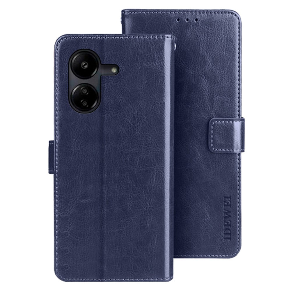 IDEWEI For Xiaomi Redmi 13C 4G / Poco C65 4G Case Leather Wallet Crazy Horse Texture Flip Phone Cover