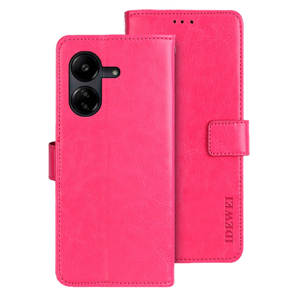 IDEWEI For Xiaomi Redmi 13C 4G / Poco C65 4G Case Leather Wallet Crazy Horse Texture Flip Phone Cover