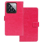 IDEWEI For Xiaomi 14 Pro Case Stable Stand PU Leather Mobile Phone Cover Wallet