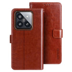 IDEWEI For Xiaomi 14 Case Shockproof Crazy Horse Texture Flip Leather Wallet Phone Cover