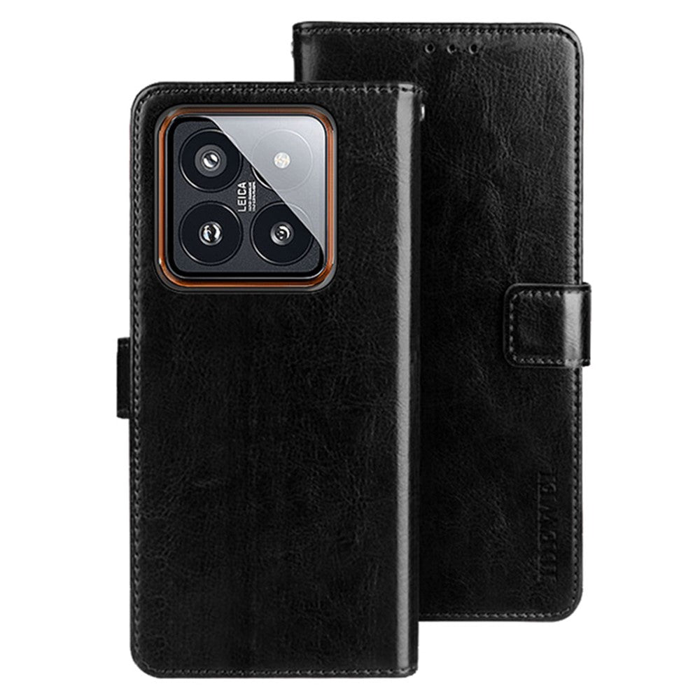 IDEWEI For Xiaomi 14 Case Shockproof Crazy Horse Texture Flip Leather Wallet Phone Cover