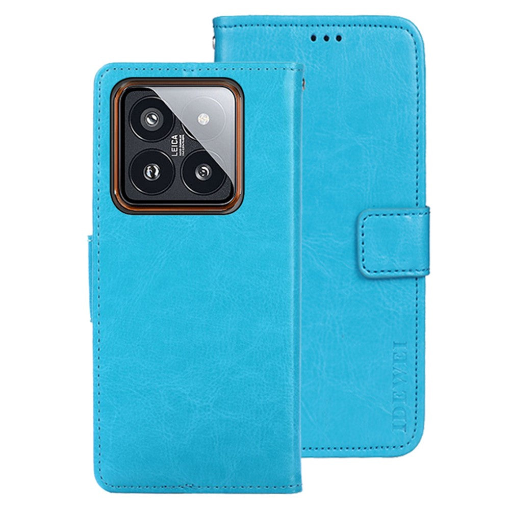 IDEWEI För Xiaomi 14 Skal Stötsäkert Crazy Horse Textur Flip Läder Plånboksfodral