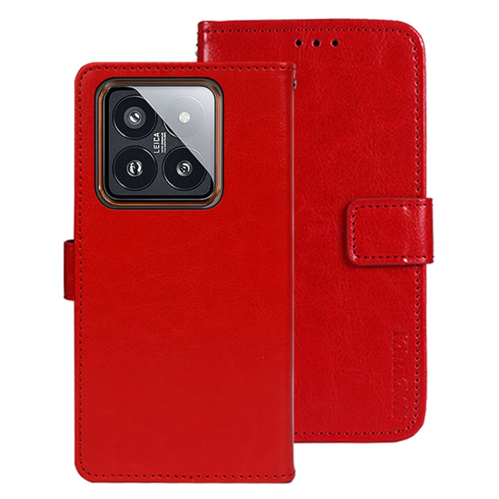 IDEWEI For Xiaomi 14 Case Shockproof Crazy Horse Texture Flip Leather Wallet Phone Cover