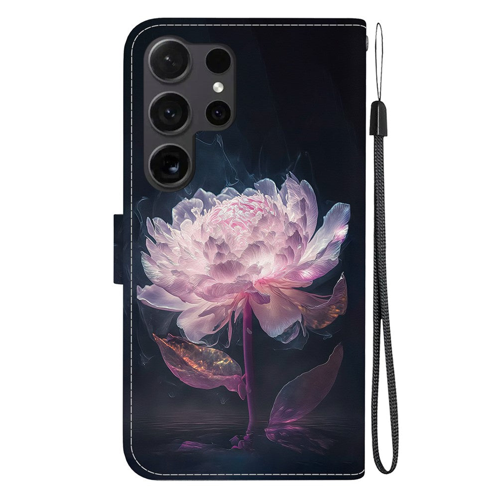 For Samsung Galaxy S24 Ultra Case PU Leather 3D Pattern Flip Phone Cover