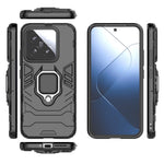 For Xiaomi 14 Case Phone Shell Anti-Scratch Kickstand PC+TPU Mobile Phone Cover