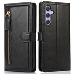 For Samsung Galaxy S24 Case Zipper Pocket PU Leather Viewing Stand Phone Cover