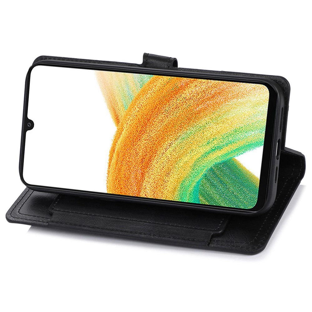 For Samsung Galaxy S24 Case Zipper Pocket PU Leather Viewing Stand Phone Cover