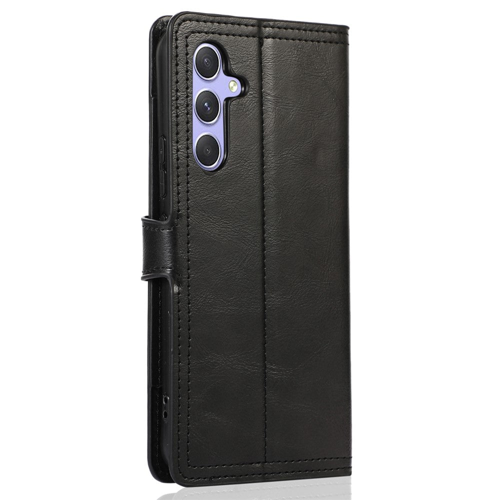 For Samsung Galaxy S24 Case Zipper Pocket PU Leather Viewing Stand Phone Cover