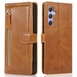 For Samsung Galaxy S24 Case Zipper Pocket PU Leather Viewing Stand Phone Cover