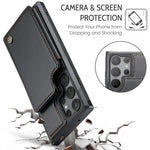 For Samsung Galaxy S22 Ultra 5G Phone Case CASEME C22 Leather Back Cover with RFID Blocking Card Slots