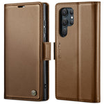 CASEME 023 Til Samsung Galaxy S24 Ultra Lædercover RFID Blockerende 3 Kortlomme Mobilcover
