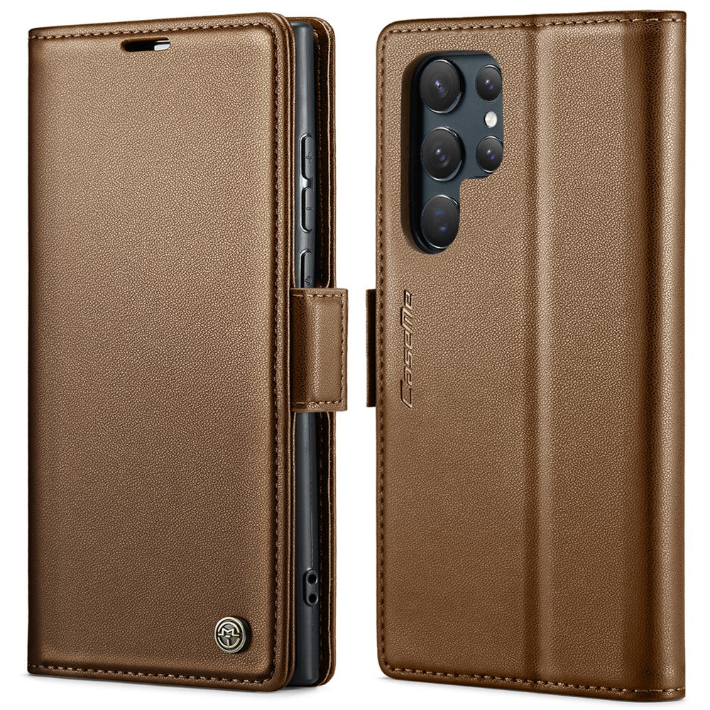 CASEME 023 Til Samsung Galaxy S24 Ultra Lædercover RFID Blockerende 3 Kortlomme Mobilcover