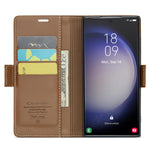 CASEME 023-læderetui til Samsung Galaxy S24 Ultra med RFID-blokering og 3 kortpladser